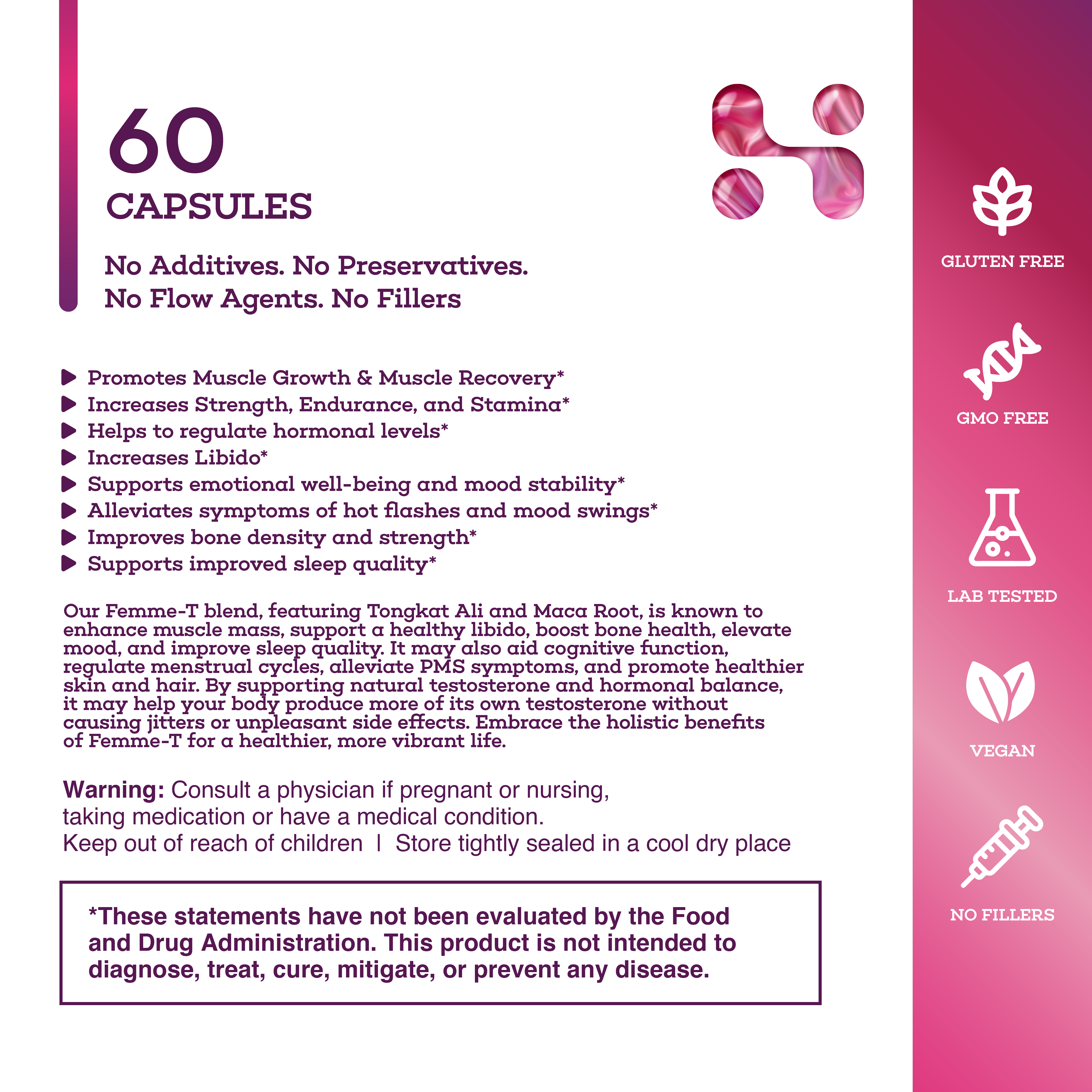 Femme-T – Women’s Wellness & Vitality Blend with Tongkat Ali, Maca & Stinging Nettle